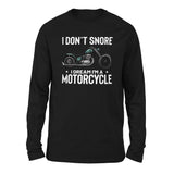 I Don't Snore, I Dream I'm A Motorcycle Men/Unisex Drop Shoulder Sweatshirt in Black color