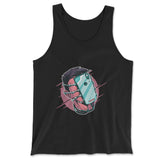 Phone Face Hugger Men/Unisex Tank in Black color