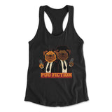 Pug Fiction Womens Racerback Tank in Black color