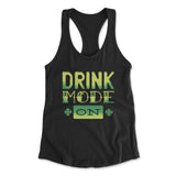 Drink Mode On Womens Racerback Tank in Black color