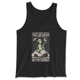 I Mostly Want Peace, Love And Weed Men/Unisex Tank in Black color