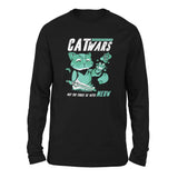 Cat Wars - May The Force Be With Meow Men/Unisex Drop Shoulder Sweatshirt in Black color