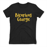 Bicurious George Womens T-Shirt in Black color