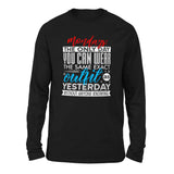 Monday, The Only Day You Can Wear The Same Exact Outfit As Yesterday Without Anyone Knowing Men/Unisex Drop Shoulder Sweatshirt in Black color