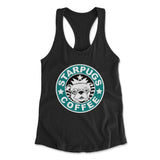 Starpugs Coffee Womens Racerback Tank in Black color