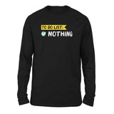 To Do List, Nothing Men/Unisex Drop Shoulder Sweatshirt in Black color