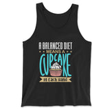 A Balanced Diet Means, A Cake In Each Hand Men/Unisex Tank in Black color