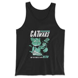 Cat Wars - May The Force Be With Meow Men/Unisex Tank in Black color