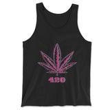 420 Hemp Leaf Men/Unisex Tank in Black color