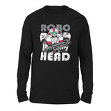 Robo Head Men/Unisex Drop Shoulder Sweatshirt in Black color