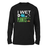 I Wet My Plants Men/Unisex Drop Shoulder Sweatshirt in Black color