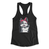 French Bulldog Womens Racerback Tank in Black color