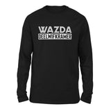 Wazda Deelwifkramer Men/Unisex Drop Shoulder Sweatshirt in Black color