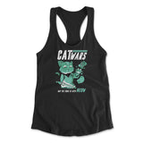 Cat Wars - May The Force Be With Meow Womens Racerback Tank in Black color