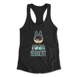 Robocat Womens Racerback Tank in Black color