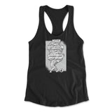 Debt Atlas Womens Racerback Tank in Black color