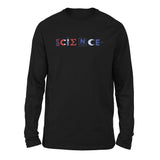 Science Lettering Men/Unisex Drop Shoulder Sweatshirt in Black color