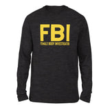 FBI - Female Body Investigator Men/Unisex Drop Shoulder Sweatshirt in Dark Grey Heather color