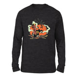 Baked Pumpkin Men/Unisex Drop Shoulder Sweatshirt in Dark Grey Heather color