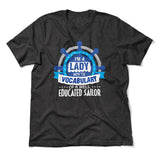 I'm A Lady With A Vocabulary Of A Well Educated Sailor Men/Unisex T-Shirt in Dark Grey Heather color