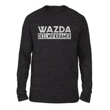 Wazda Deelwifkramer Men/Unisex Drop Shoulder Sweatshirt in Dark Grey Heather color