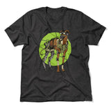 Cyber Greyhound Dog Men/Unisex T-Shirt in Dark Grey Heather color