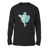 Statue Of Liberty Marilyn Monroe Men/Unisex Drop Shoulder Sweatshirt in Dark Grey Heather color