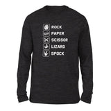 Rock Paper Scissor Lizard Spock Men/Unisex Drop Shoulder Sweatshirt in Dark Grey Heather color