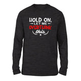 Hold On, Let Me Overthink This Men/Unisex Drop Shoulder Sweatshirt in Dark Grey Heather color