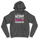 Gosh!! Being A Pricess Is Exhausting Hoodie in Dark Grey Heather color