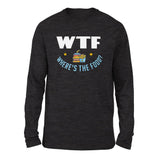 WTF - Where's The Food Men/Unisex Drop Shoulder Sweatshirt in Dark Grey Heather color
