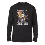Chicken Spy Men/Unisex Drop Shoulder Sweatshirt in Dark Grey Heather color