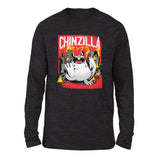 Chinzilla Monster Men/Unisex Drop Shoulder Sweatshirt in Dark Grey Heather color