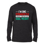 I'm One Stomach Flu Away From My Goal Weight Men/Unisex Drop Shoulder Sweatshirt in Dark Grey Heather color