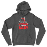 Maybe The Dingo Ate Your Baby Hoodie in Dark Grey Heather color
