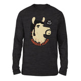 Kendrick Llama Men/Unisex Drop Shoulder Sweatshirt in Dark Grey Heather color