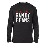 Secret Agent Randy Beans Men/Unisex Drop Shoulder Sweatshirt in Dark Grey Heather color