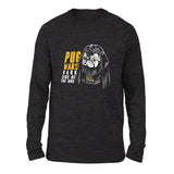 Darth Pug Men/Unisex Drop Shoulder Sweatshirt in Dark Grey Heather color