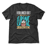 Cupcake - A Balanced Diet Men/Unisex T-Shirt in Dark Grey Heather color