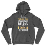 I Did Not Trip And Fall, I Attacked The Floor And I Believe I Am Winning Hoodie in Dark Grey Heather color