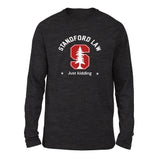 Stanford Law, Just Kidding Men/Unisex Drop Shoulder Sweatshirt in Dark Grey Heather color
