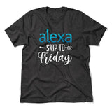 Alexa, Skip To Friday Men/Unisex T-Shirt in Dark Grey Heather color