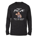 Who's Fica, Why Is He Getting All My Money Men/Unisex Drop Shoulder Sweatshirt in Dark Grey Heather color