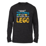Dear Monday, Go Step On A Lego Men/Unisex Drop Shoulder Sweatshirt in Dark Grey Heather color