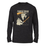 The Pandalorian Men/Unisex Drop Shoulder Sweatshirt in Dark Grey Heather color