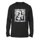 Gothic Monalisa Men/Unisex Drop Shoulder Sweatshirt in Dark Grey Heather color