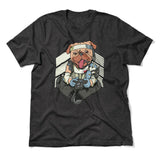 Lifeline Pug Apex Gamer Men/Unisex T-Shirt in Dark Grey Heather color