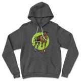 Cyber Greyhound Dog Hoodie in Dark Grey Heather color