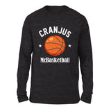 Cranjus Mcbasketball Men/Unisex Drop Shoulder Sweatshirt in Dark Grey Heather color