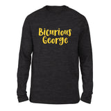 Bicurious George Men/Unisex Drop Shoulder Sweatshirt in Dark Grey Heather color